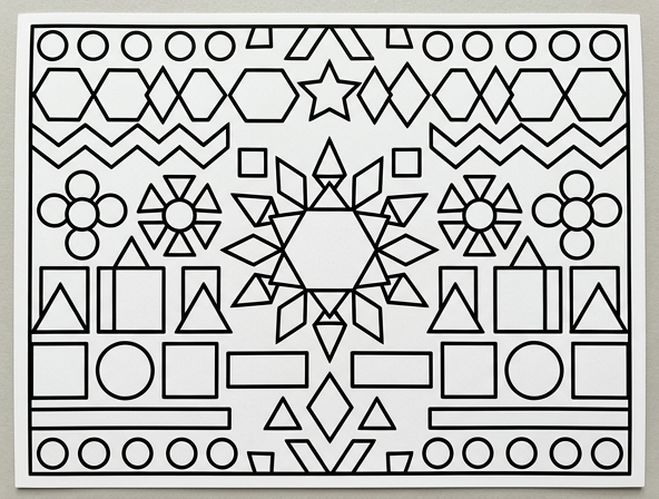 Easy geometric color page.