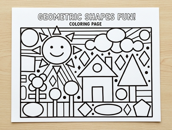 Easy geometric color page.