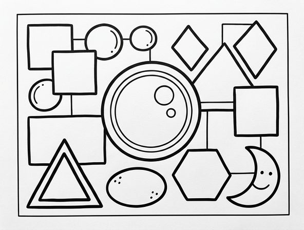 Easy geometric color page.