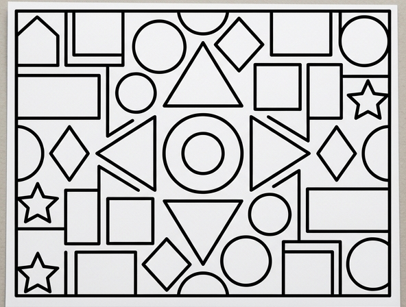 Easy geometric color page.