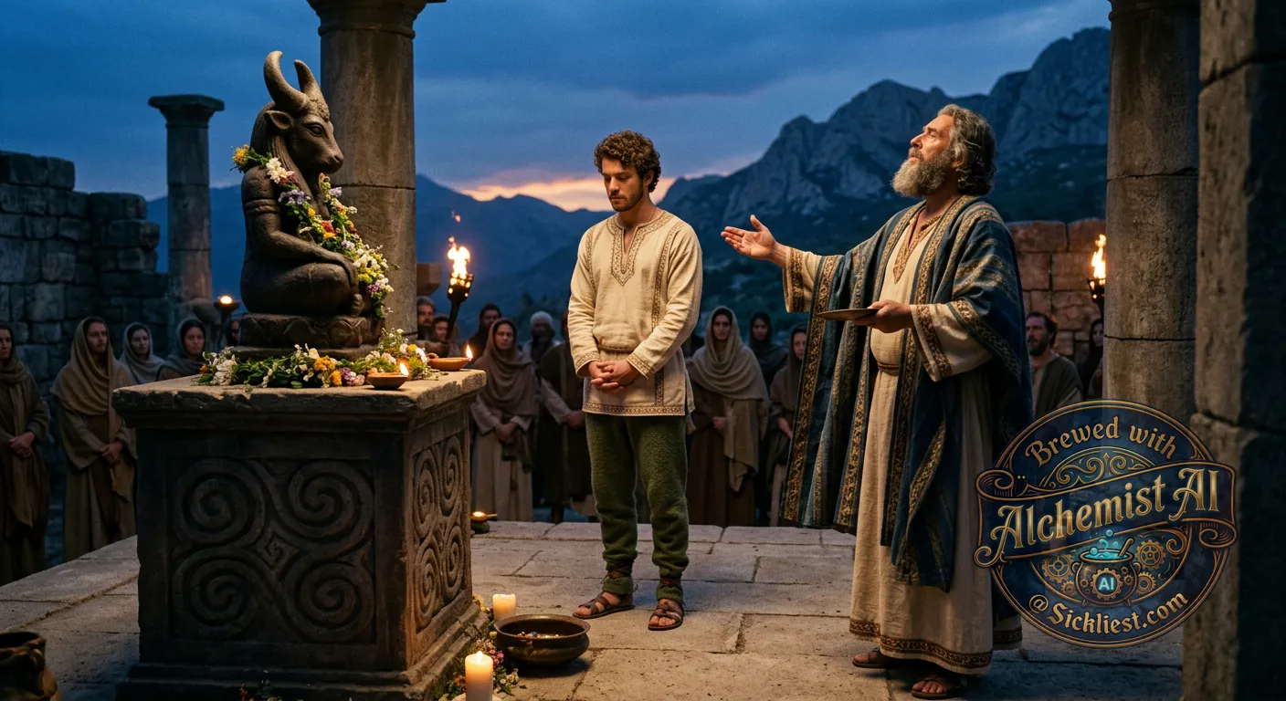 jacob ingram being offered as a gift to the gods