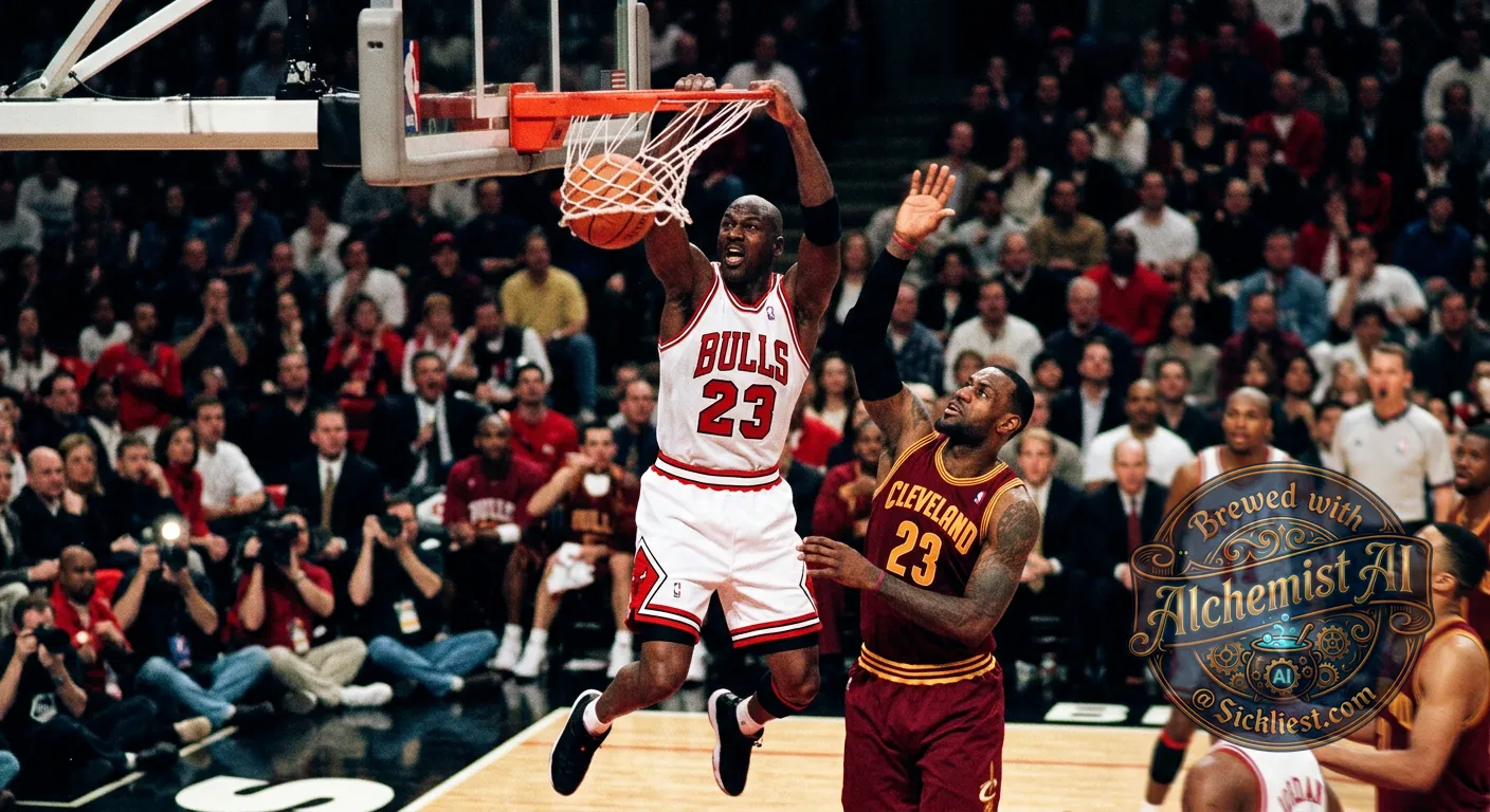michael jordan dunking on Lebron james