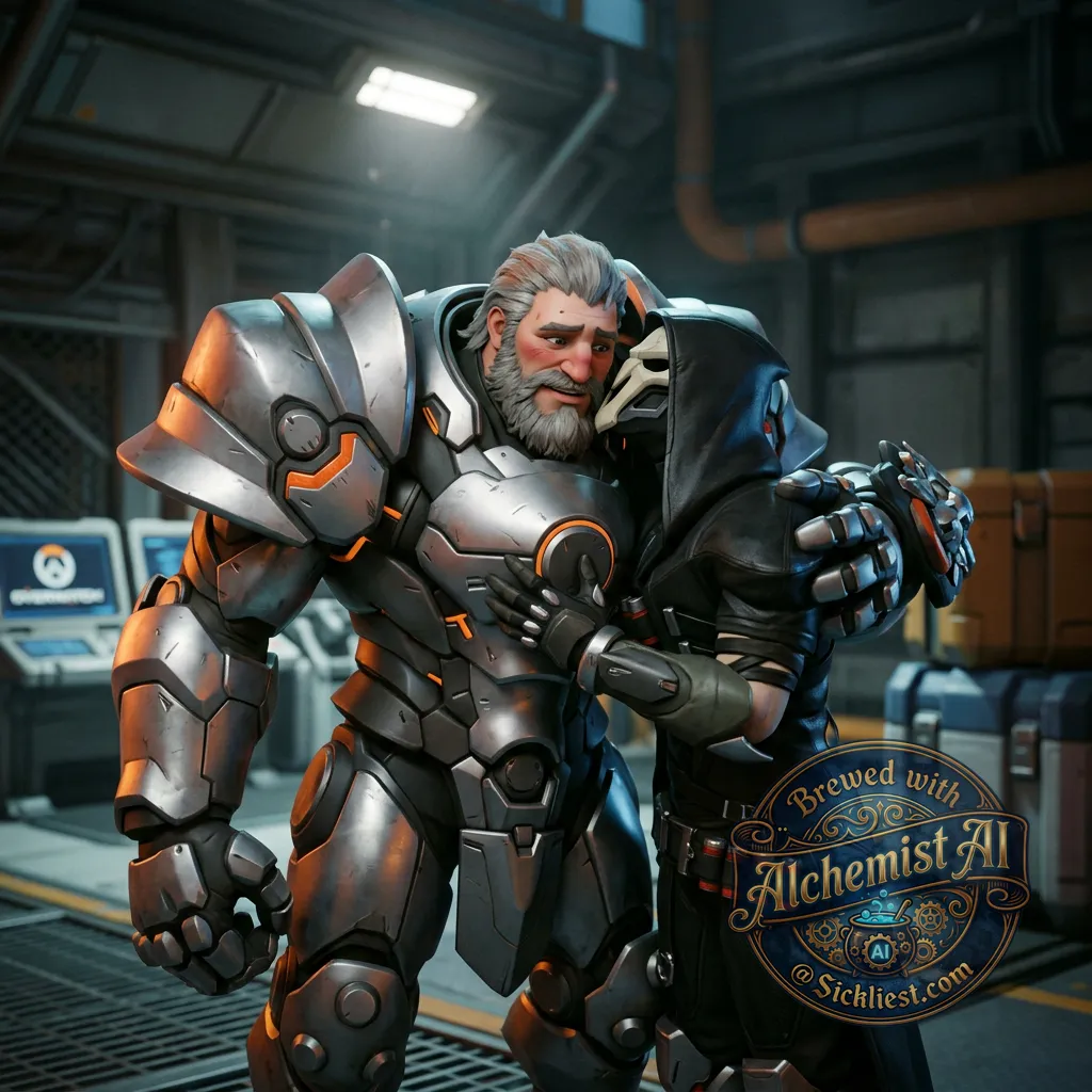 make reaper from overwatch 2 kiss reinhart from overwatch 2