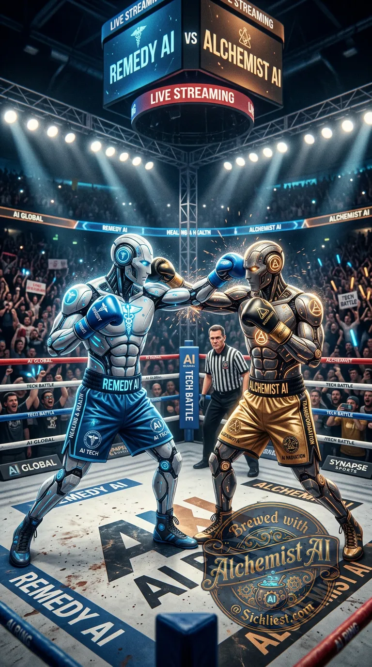 Remedy Ai vs Alchemist AI in a boxing match