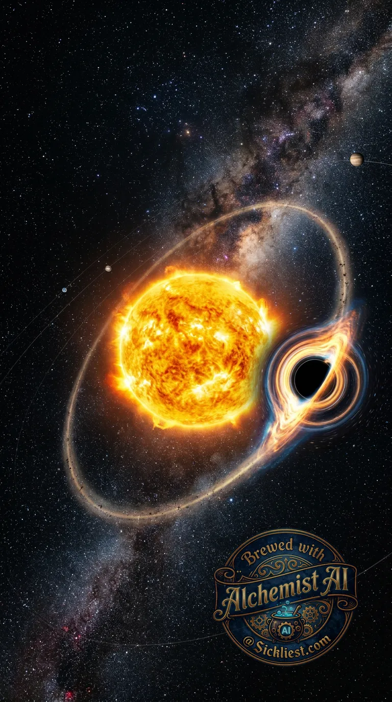 black hole orbiting the sun